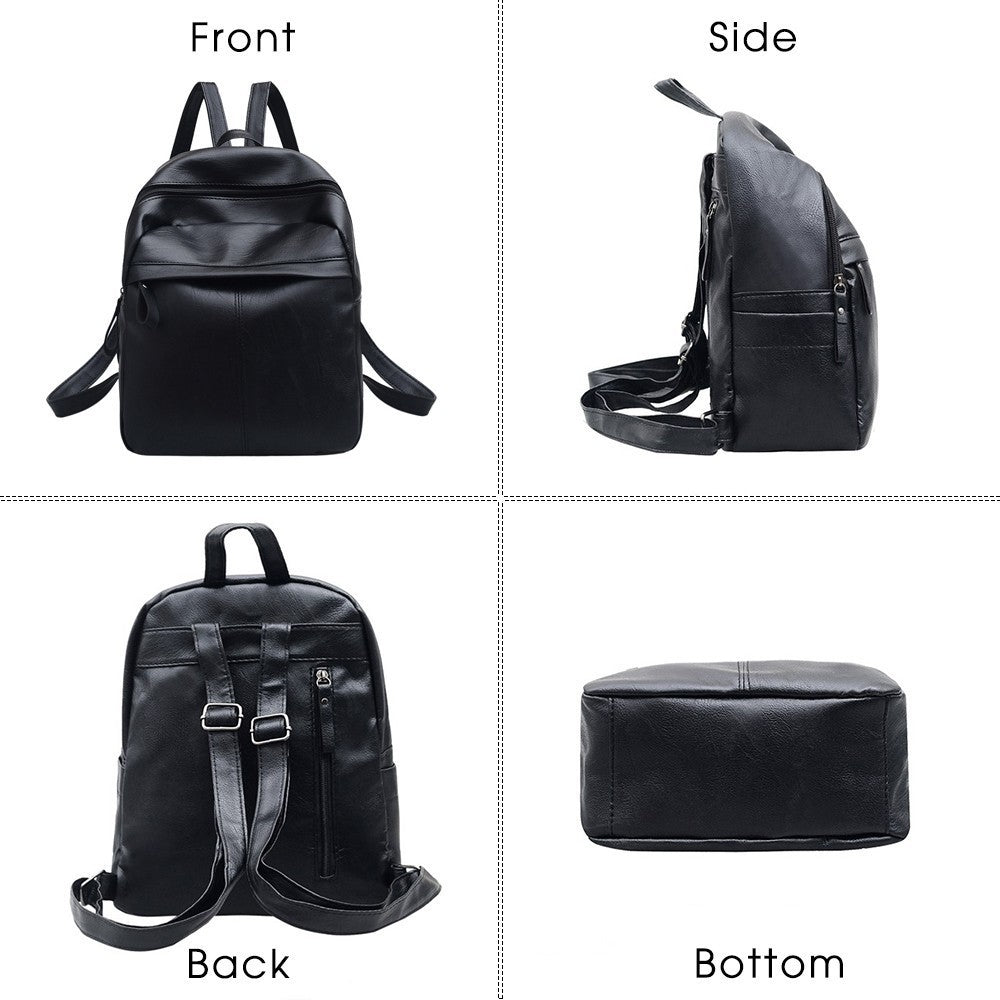 High Quality PU Leather Women Backpack Fashion Solid School Bags For Teenager Girls Large Capacity Casual Women Black Backpacks High Quality PU Leather Women Backpack Fashion Solid School Bags For Teenager Girls Large Capacity Casual Women Black Backpacks